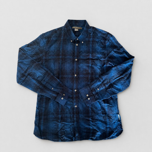 Fcuk mens blue check shirt - blue,