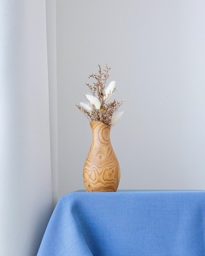Wood ikebana vase sculptural - ikebana, vase,