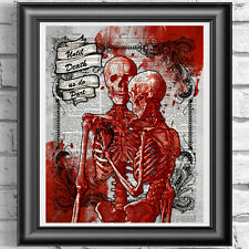 Skeletons Skulls Print Vintage