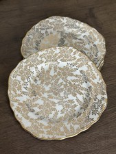 Vintage Crown Regent Bone China Gold Chintz Cake Serving Plate