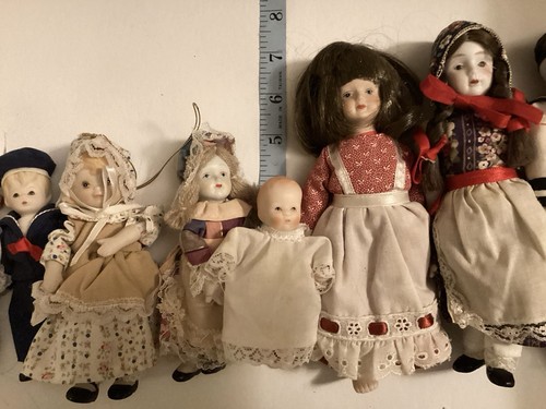 Lot porcelain dolls - 12, 45+