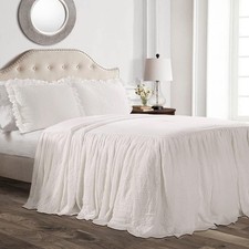 Twin White Bedspread Set with