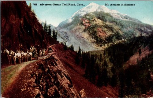 Ouray postcard horse - horse, drawn