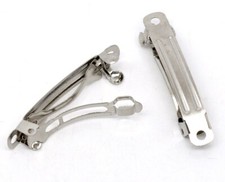 40MM FRENCH BARRETTE SILVER HAIR CLIPS SLIDES 10/20 PACK HAIR PIN HEADBAND LOT