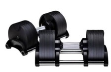 2 X 24kg adjustable dumbbells weight set - black