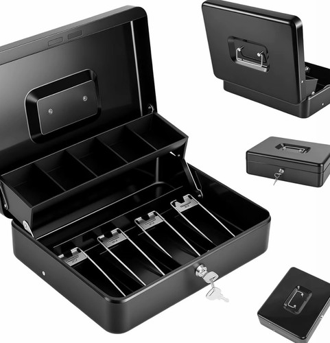 Lockable cash box black - lockable,