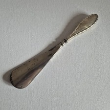 Sterling Silver And Steel Antique Very Worn Shoe Horn