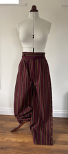 BNWOT Palmer/Harding wide leg 100% cotton trousers wide stripe wine/black/yellow