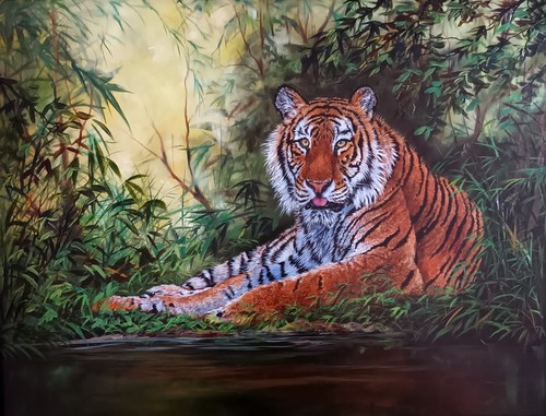 Original tiger oil painting - original,