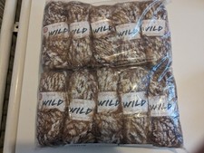 500G SIRDAR WILD – 402 BOBCAT white brown - WOOL YARN – CHUNKY 8mm boucle eyelas