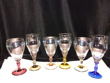 Vintage Crystal Harlequin sherry glasses set 6 , Mix And Mach 