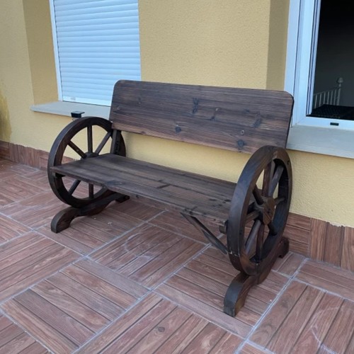 Rustic wooden garden bench - rustic,