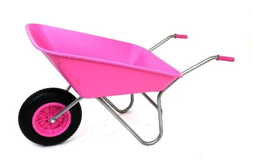 85l pink plastic wheelbarrow - 85l,