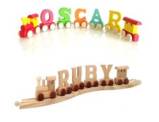 Color Wooden Train Name Letters Personalised Name as Children Name Baby Gift