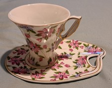 The Leonardo Collection China Flowered Tea/Coffee Cup with Biscuit Plate/Saucer