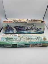 4x British Navy Model Kits Inc HMS Ark Royal HMS Iron Duke HMS King George V