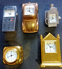 5 miniature clocks collection