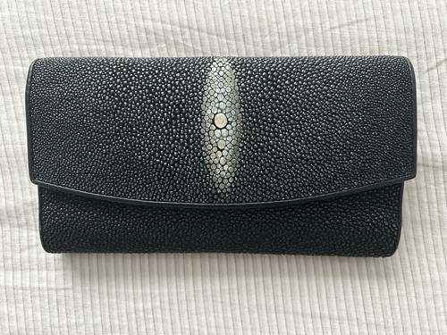 Genuine stingray skin black - genuine,