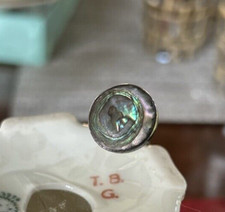 VINTAGE Sterling Silver Shell Hat Pin 7 inches long shell top 0.50" Very Unusual