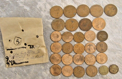 Queen elizabeth copper pennies - elizabeth,