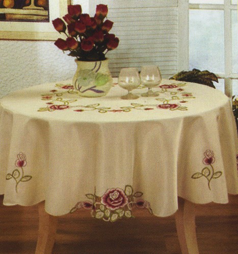 Cream tablecloth cutwork - cream,