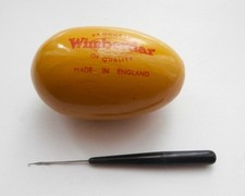 Vintage 1940's Wooden Darning Egg & Hook for Repairing Nylon Stockings & Tights