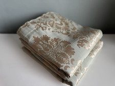 Beautiful Sea Green Jacquard Pencil Pleat Full Lined Wide Curtains