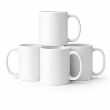 4 Pack White Ceramic Coffee