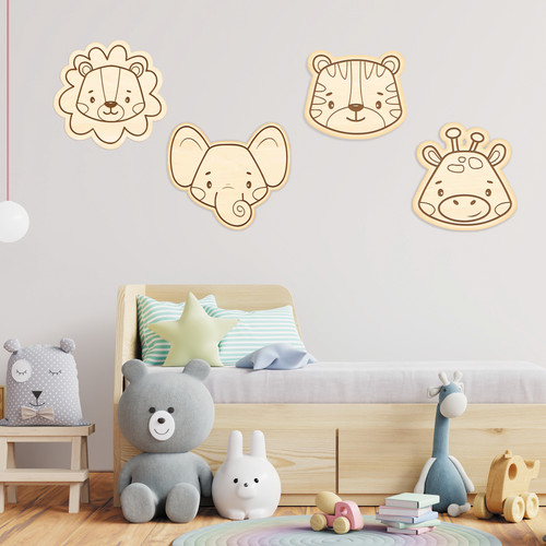 Cute safari wooden wall decor - safari,