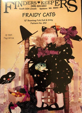 Vintage Finders Keepers: Fraidy Cats #210 by Pegi White (12" Beanbag Doll + Cat)
