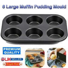 NON STICK 6 CUPCAKE BAKING PAN TRAY TIN CUP CAKES YORKSHIRE PUDDING MUFFIN BUN