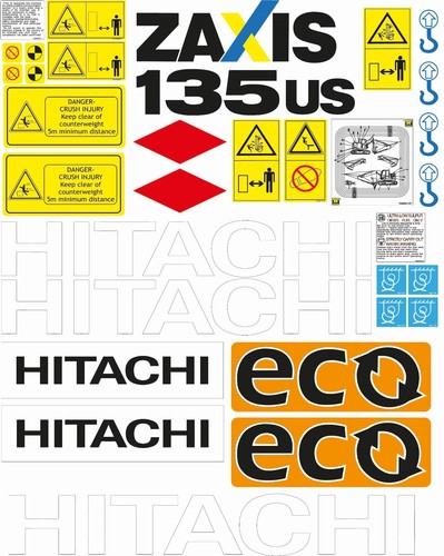 Hitachi zaxis 135us - hitachi, stickers