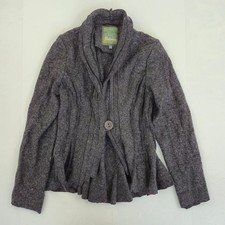 BOHEMIA Jacket Small 8 10 Grey Women's Wool Blend Elegant Ruffle Design