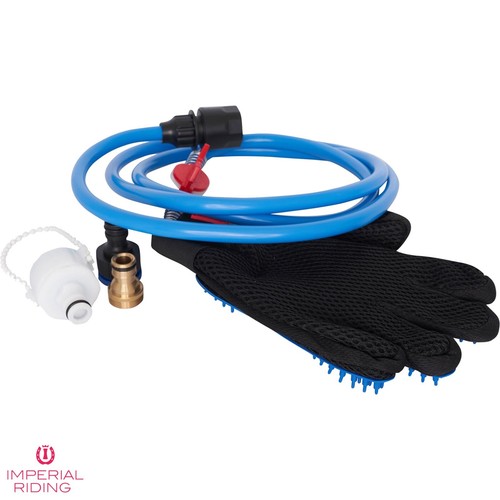 Horse massaging shower - shower, glove