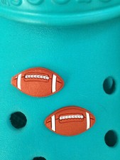 2 Rugby Ball Shoe Charms For