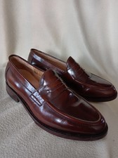 Samuel Windsor Brown Hand Made Penny Loafer Shoes 8.5 VGC High Shine 50-BV41