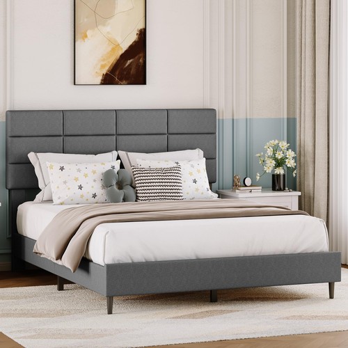 Upholstered bed frame linen - upholstered,