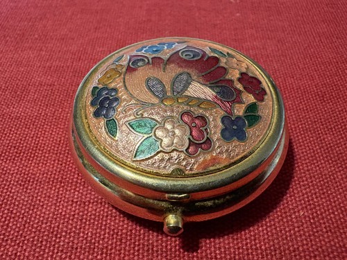 Vintage cloisonne enamel pill - vintage,