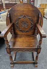 Antique Oak Monks Chair/table