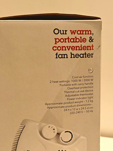 Beldray 2000w flat - 2000w, fan