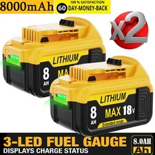 2X 8.0Ah For Dewalt DCB184 18V