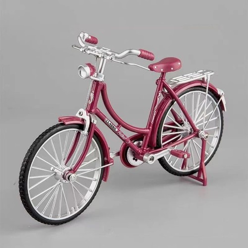 Alloy retro pink bicycle - 1:10,