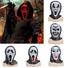 Scream Ghost Face Halloween Mask Fancy Dress Cosplay Mask Creepy Demon Tongue