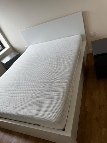 Ikea king bed - matress, cover