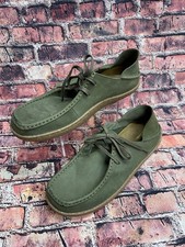 BNWOB Men's CLARKS Moss Green Nubuck Lace Up Comfortable Shoes UK 9 - CG C04