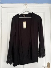 Lipsy Black Long Open Cardigan