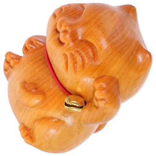 Handmade wooden cat sculpture - handmade,