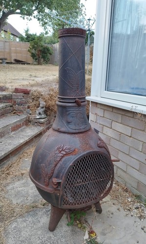 Cast iron rustic chiminea - iron,