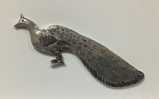 Large Peacock Silver Pewter