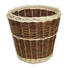 Wicker Waste Paper Bin Rustic